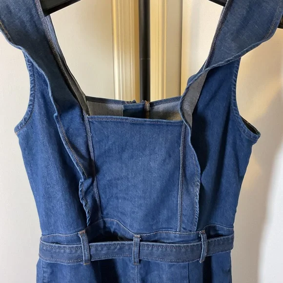 19. Tinseltown Blue Jumpsuit with Wide-Leg Palazzo Style Size Large - Picture 11 of 13